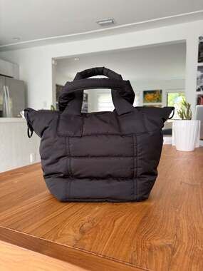 OFFLINE by Aerie Puff Love Mini Tote Bag in Black